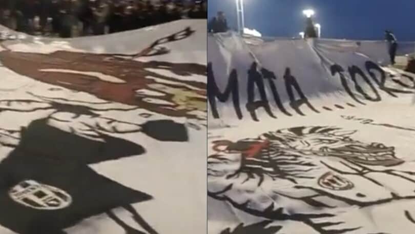 Juventus, la coreografia dei tifosi infiamma il derby con il Torino