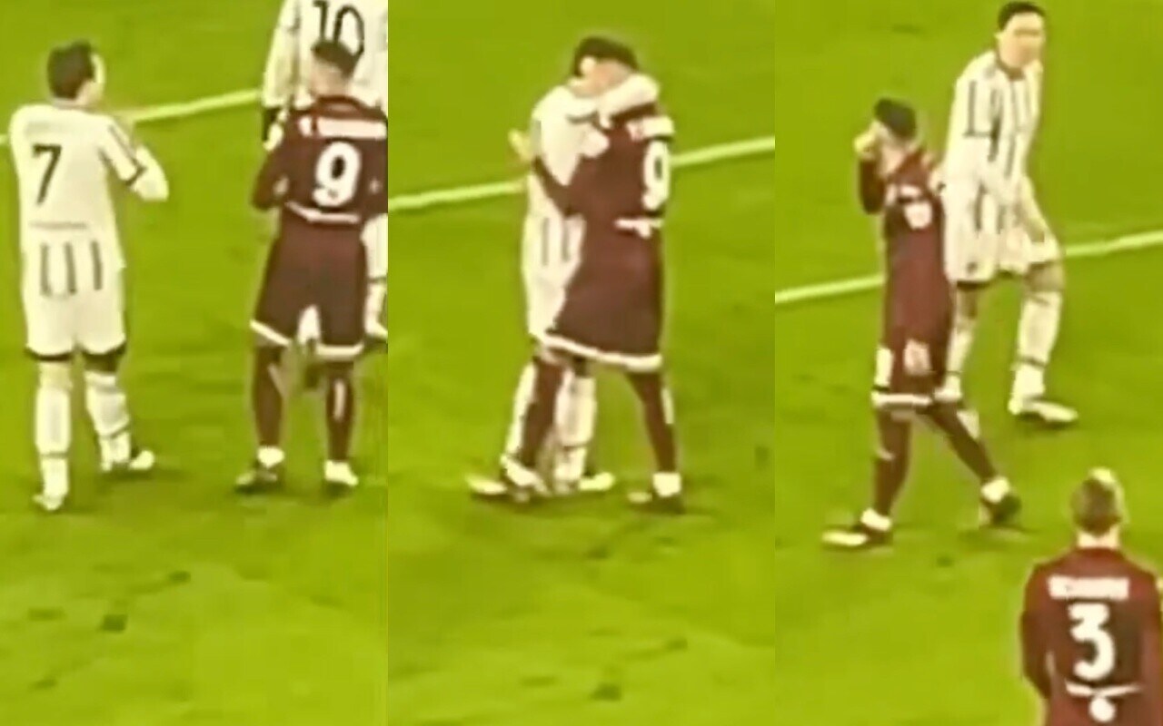 Juventus-Torino, l'abbraccio tra Chiesa e Sanabria