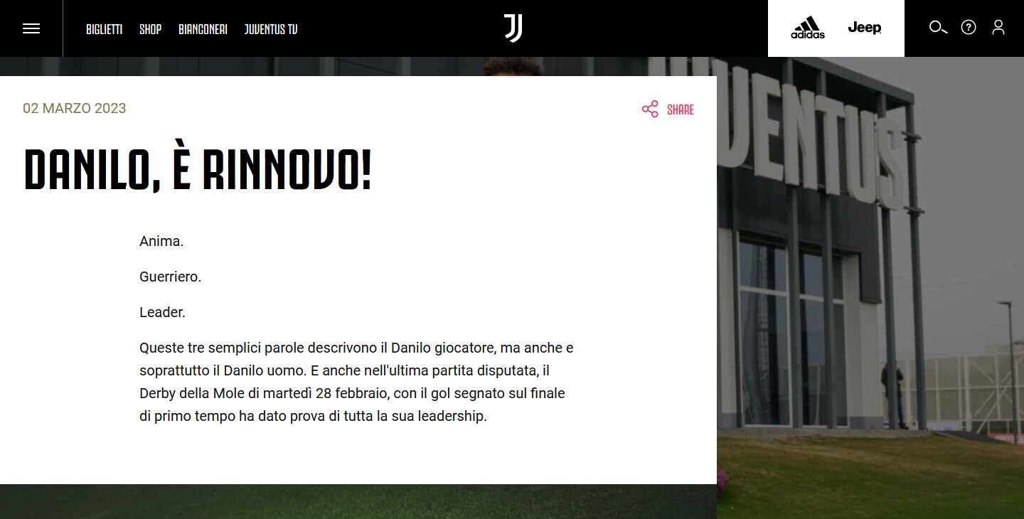 Juve-Danilo: avanti insieme fino al 2025