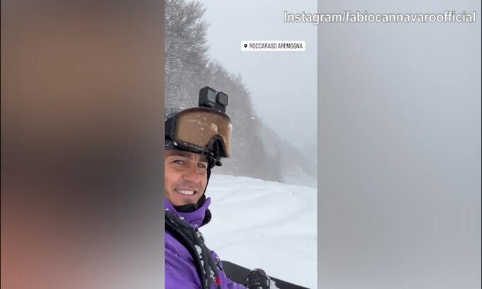 Giornata sulla neve per Fabio Cannavaro