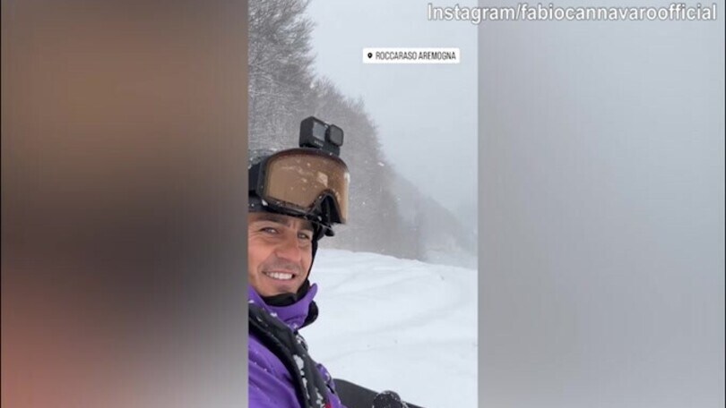 Giornata sulla neve per Fabio Cannavaro