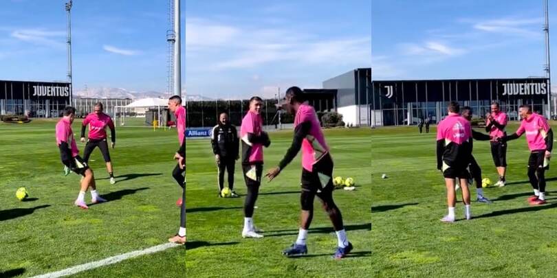Di Maria e Alex Sandro, il doppio tunnel a Chiesa e Vlahovic scatena Pogba
