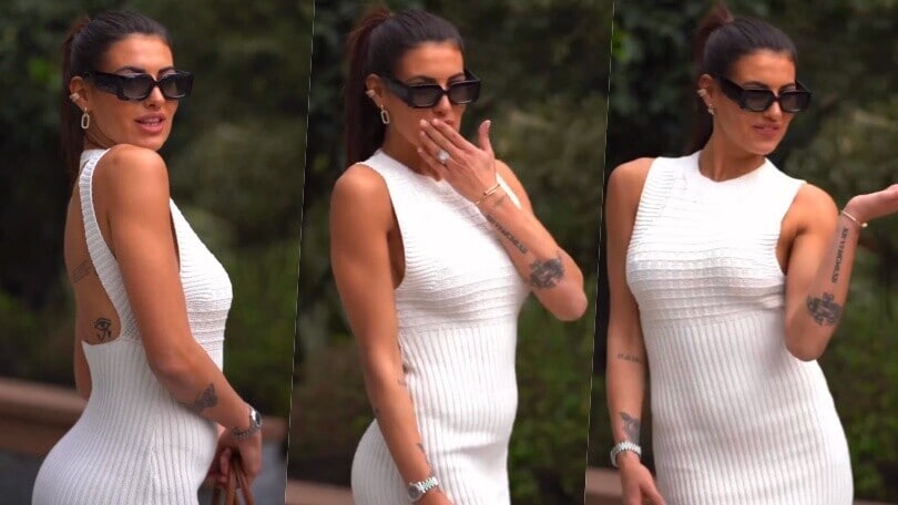 Carolina Stramare in total white fa il pieno di like sui social