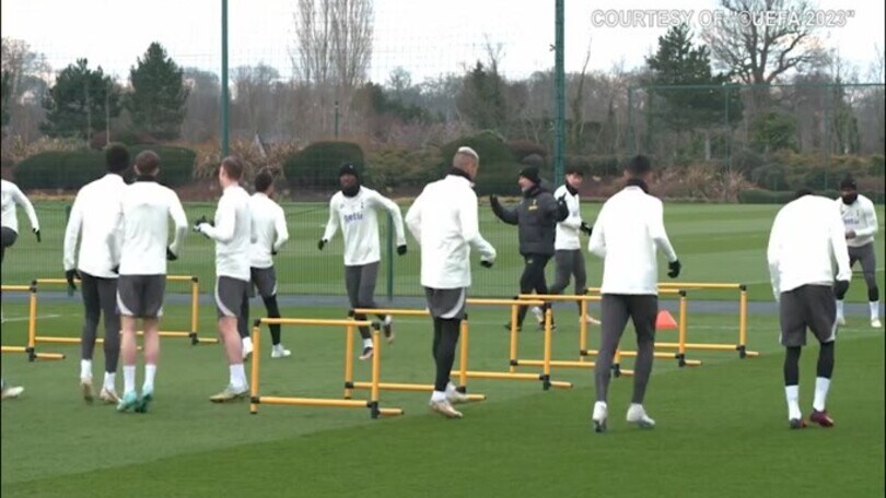 Tottenham, le immagini della rifinitura in vista del Milan