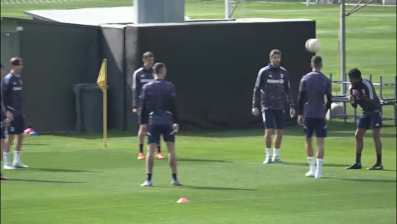 Per la Juve rifinitura in vista del Friburgo: le immagini