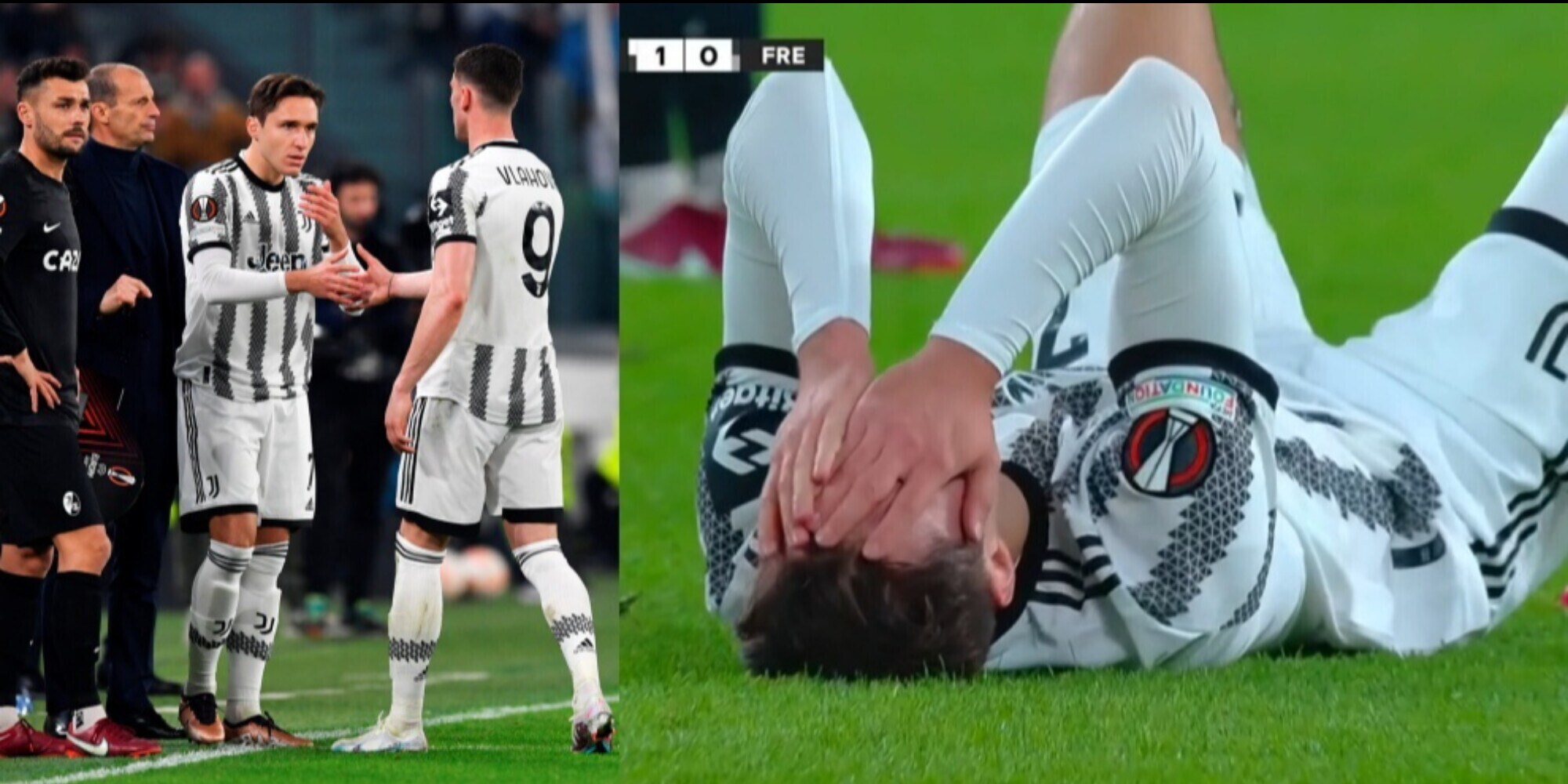 Chiesa, paura e cuore: ko ma resta in campo per non lasciare la Juve in 10