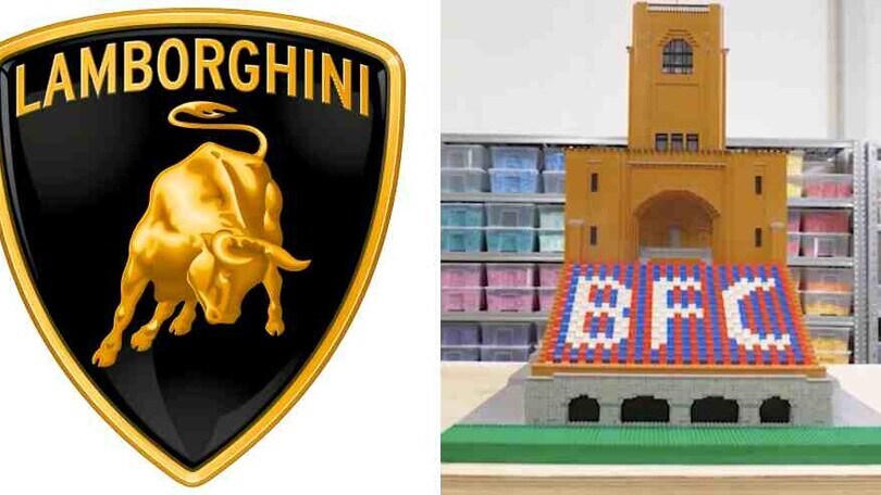 La Torre di Maratona diventa un Lego per celebrare il legame Lamborghini Bologna
