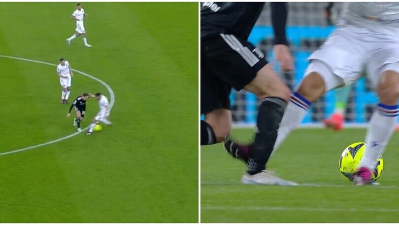 Juve-Samp, guardate Miretti che tunnel a Rincon!