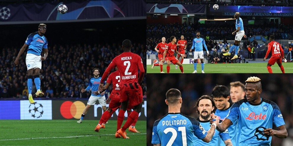Osimhen come Ronaldo: lo splendido terzo tempo in Napoli-Eintracht