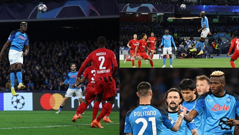 Osimhen come Ronaldo: lo splendido terzo tempo in Napoli-Eintracht