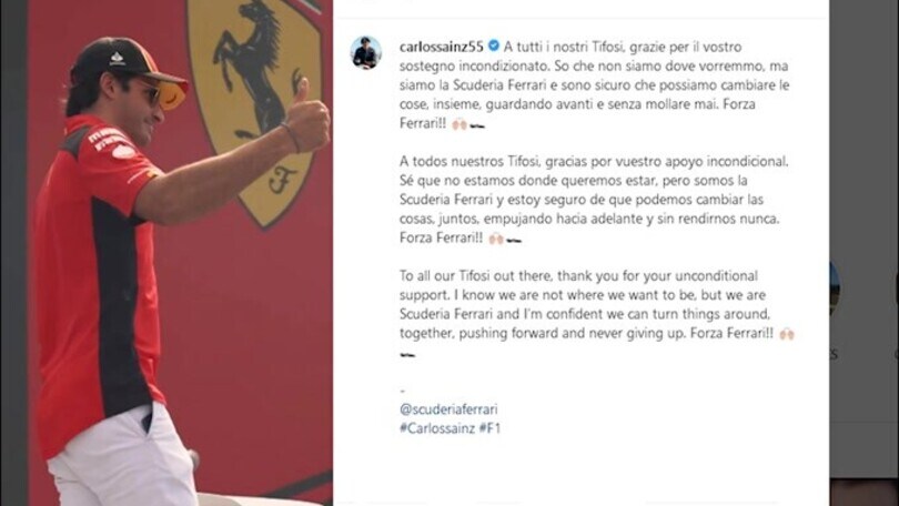 F1, la carica di Sainz per i tifosi della Ferrari
