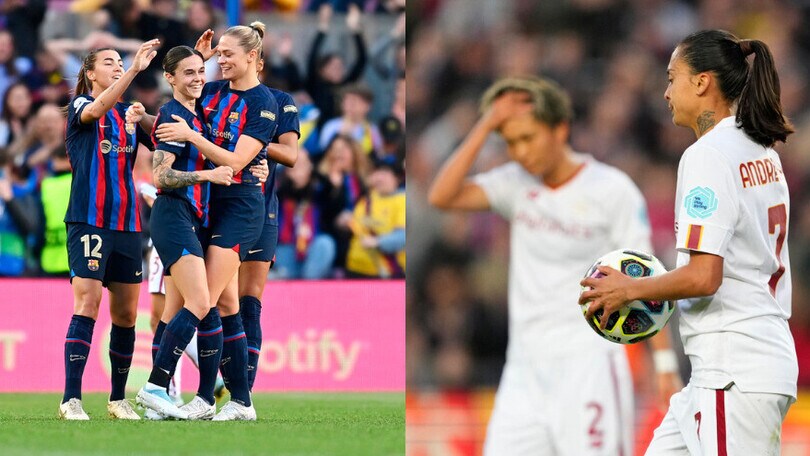 Champions Donne, manita del Barcellona alla Roma: blaugrana in semifinale