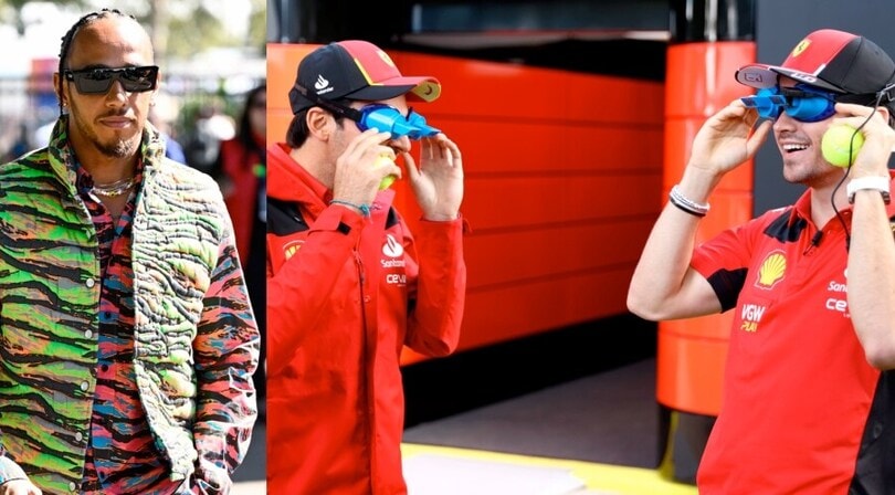F1, Hamilton o Jorge Campos? Occhiali speciali per Leclerc e Sainz