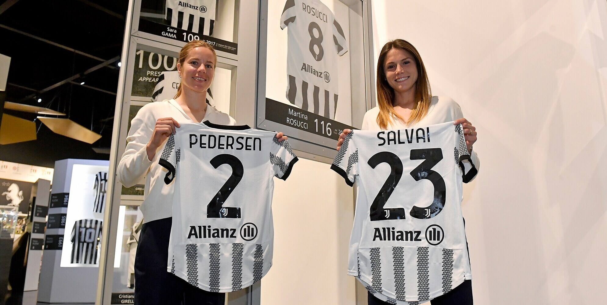 Juve Women, Salvai e Pedersen nel club dei 100: le loro maglie al J Museum