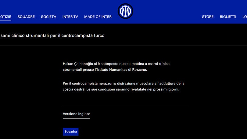 Inter, tegola Calhanoglu: out con Juve e Benfica