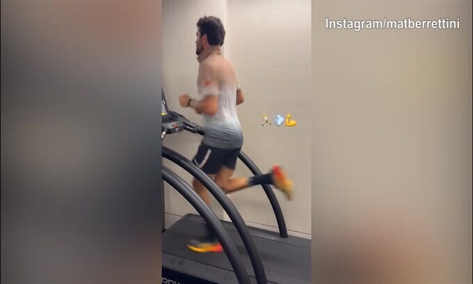 Tennis, Berrettini lavora duramente in palestra