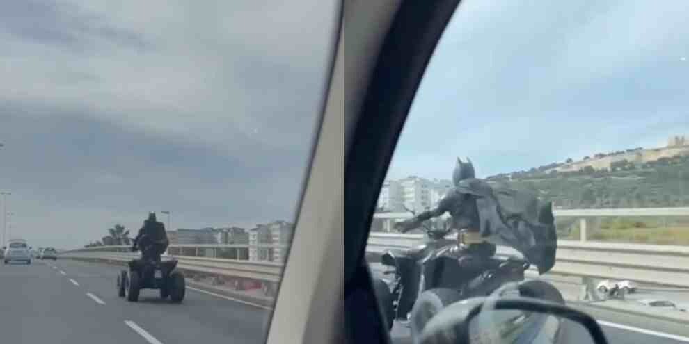 Avvistato Batman per strada a bordo di un...quad!