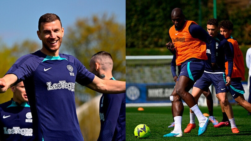 Dzeko-Lukaku, sorrisi e grinta in campo: l'Inter si prepara alla Salernitana
