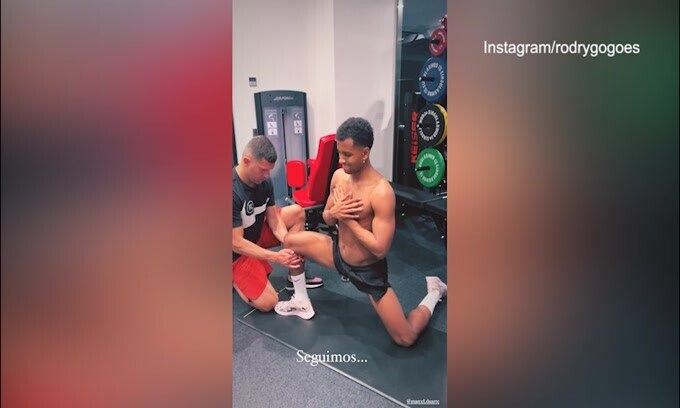 No al giorno libero, Rodrygo lavora in palestra