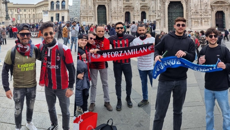 Milan-Napoli, tifosi rossoneri e azzurri a Piazza del Duomo