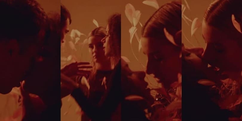 Beatrice Quinta, "Attrazione fatale" con una donna e intenso bacio lesbo