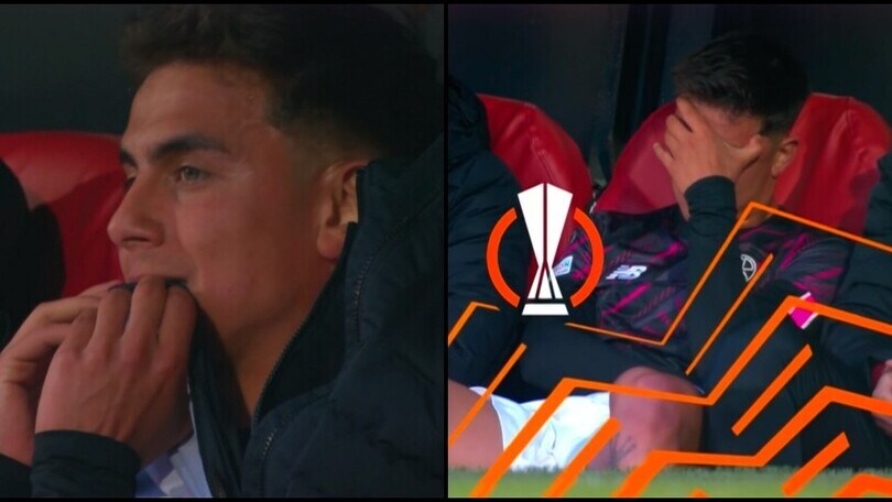 Dybala, infortunio in Europa League: lacrime sulla panchina Roma