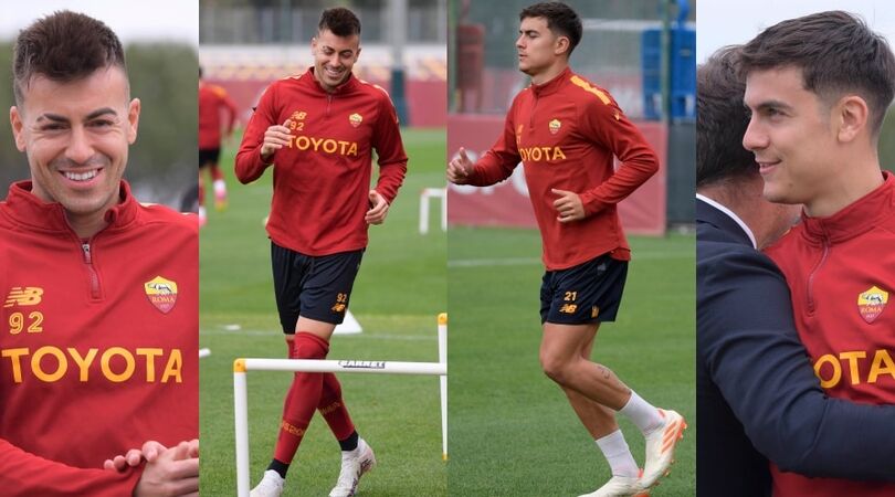 Roma, è tornato Dybala: allenamento in gruppo verso il Feyenoord