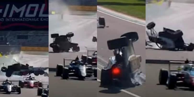 F4 Imola, incidente shock: Frassineti centra in pieno Ugochukwu