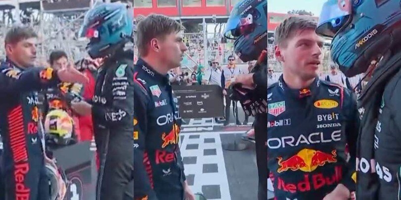 Verstappen a muso duro con Russell dopo la Sprint a Baku