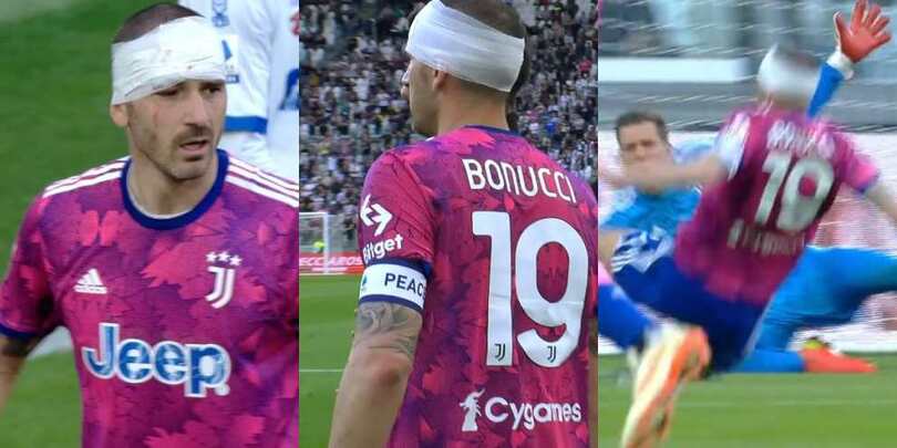 Bonucci come Chiellini: prima il turbante e poi il salvataggio su Ceesay