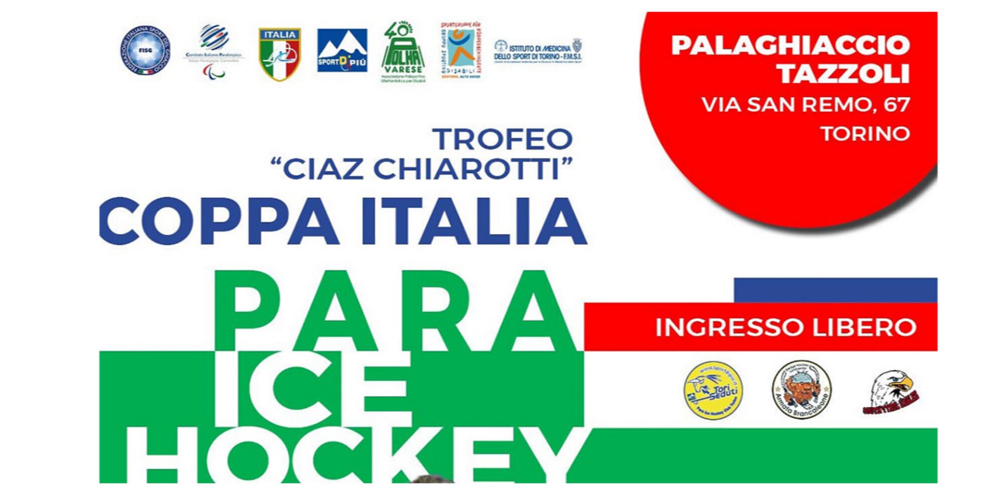 La Coppa Italia di Para Ice Hockey - Trofeo Andrea “Ciaz” Chiarotti si disputa a Torino