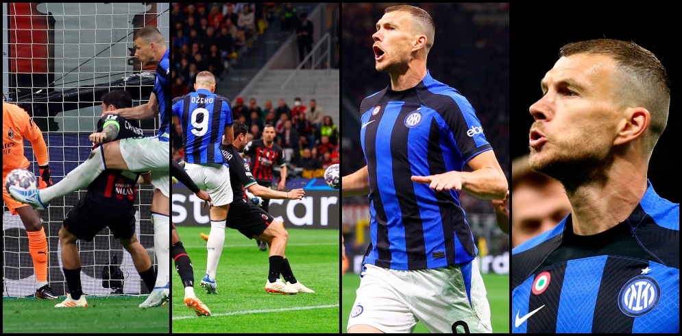 Milan-Inter, il capolavoro di Dzeko al volo per il vantaggio nerazzurro