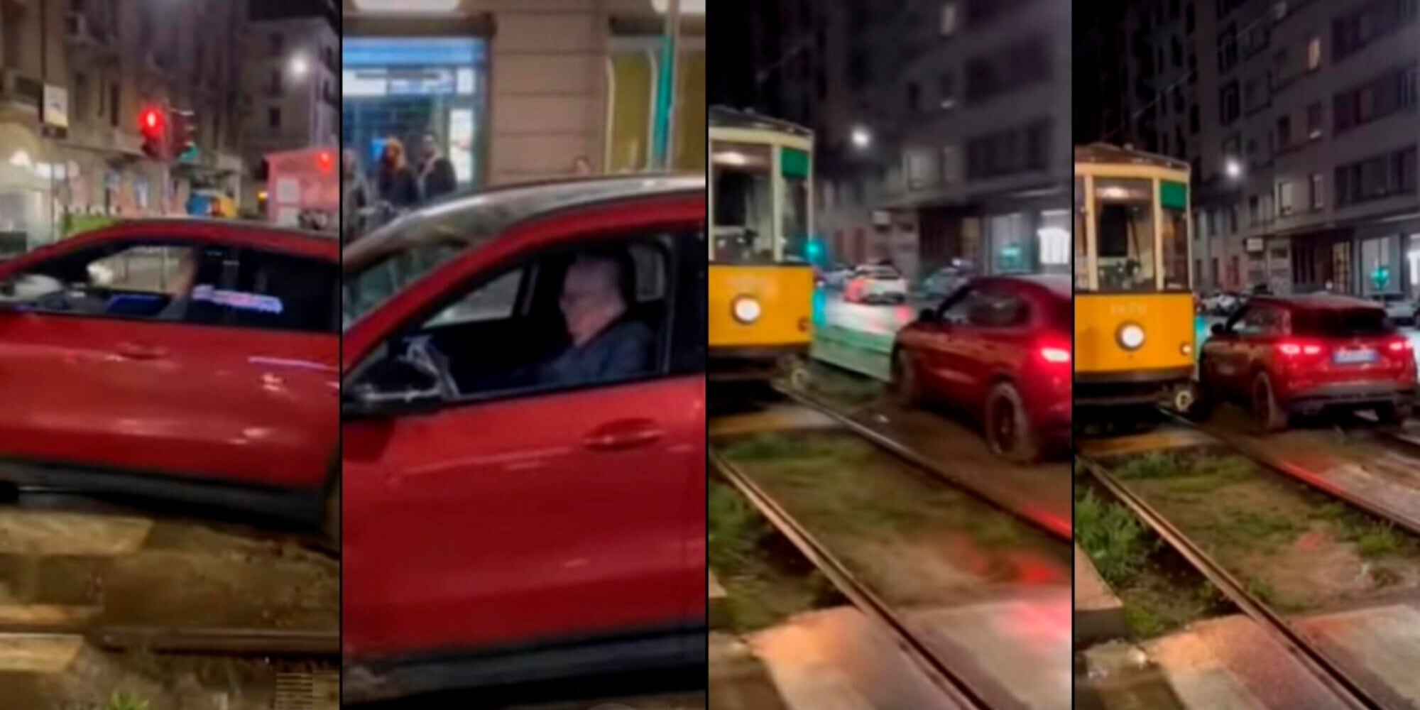 Massimo Boldi, il video dell'auto bloccata sulle rotaie diventa virale