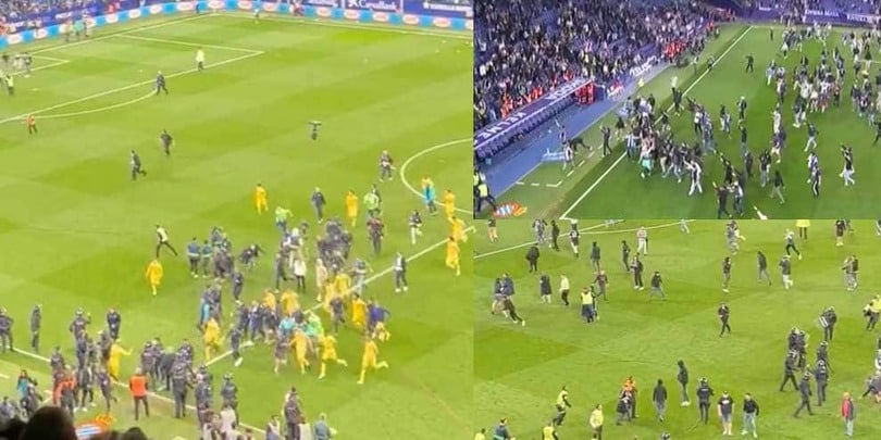 Trionfo Barcellona, i tifosi Espanyol invadono: paura e fuga negli spogliatoi