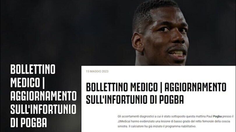 Pogba, c'è la lesione: il comunicato