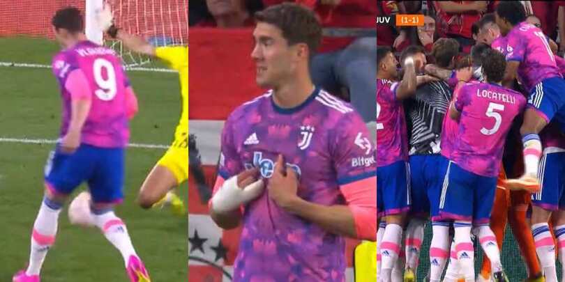 Vlahovic, entra e segna dopo un minuto: l'esultanza e l'abbraccio dei compagni