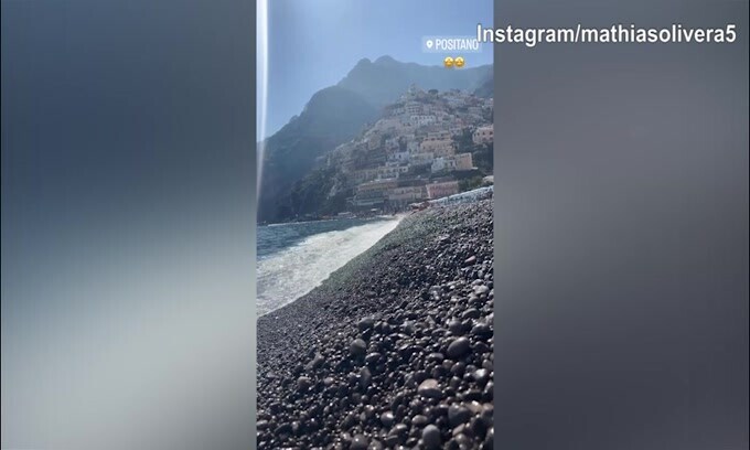 Mathias Oliveira a Positano per godersi sole e mare