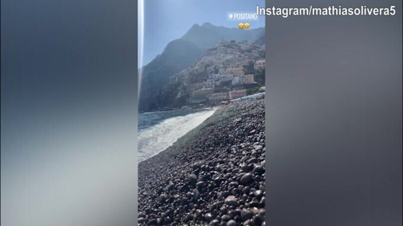 Mathias Oliveira a Positano per godersi sole e mare