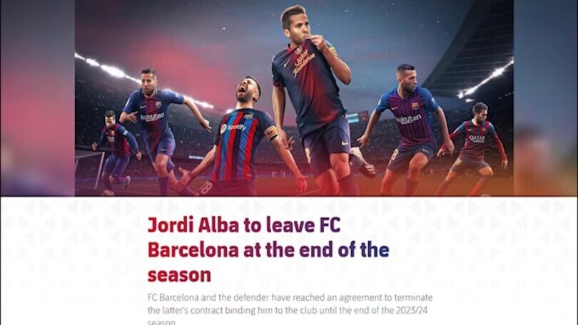 Ufficiale, Jordi Alba lascia il Barça a fine stagione