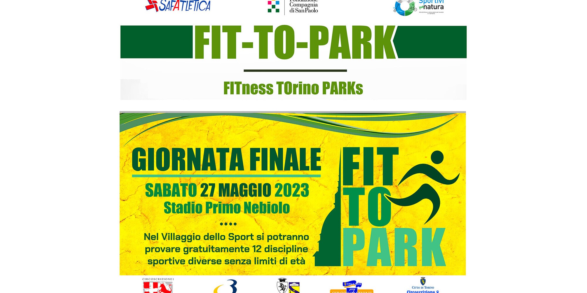 Safatletica: sabato 27 maggio evento finale di FIT TO PARK