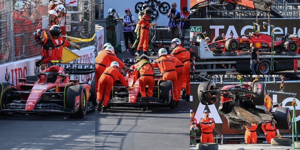 Ferrari, paura a Montecarlo: Sainz tocca le barriere e rischia lo schianto