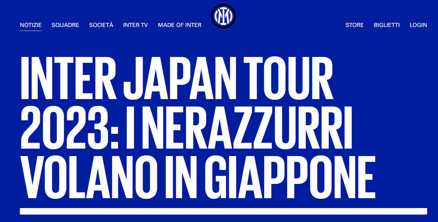 Inter, a fine luglio tournèe in Giappone