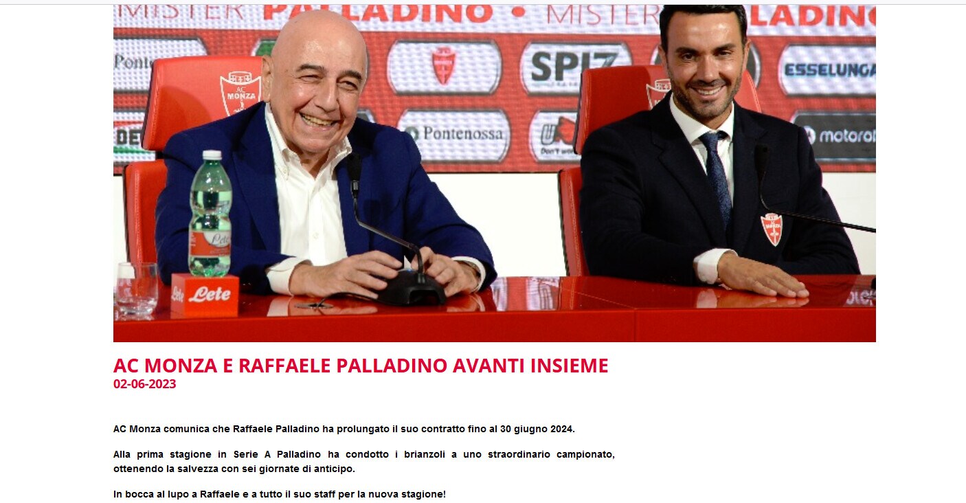 Ufficiale, Monza-Palladino: avanti insieme fino al 2024