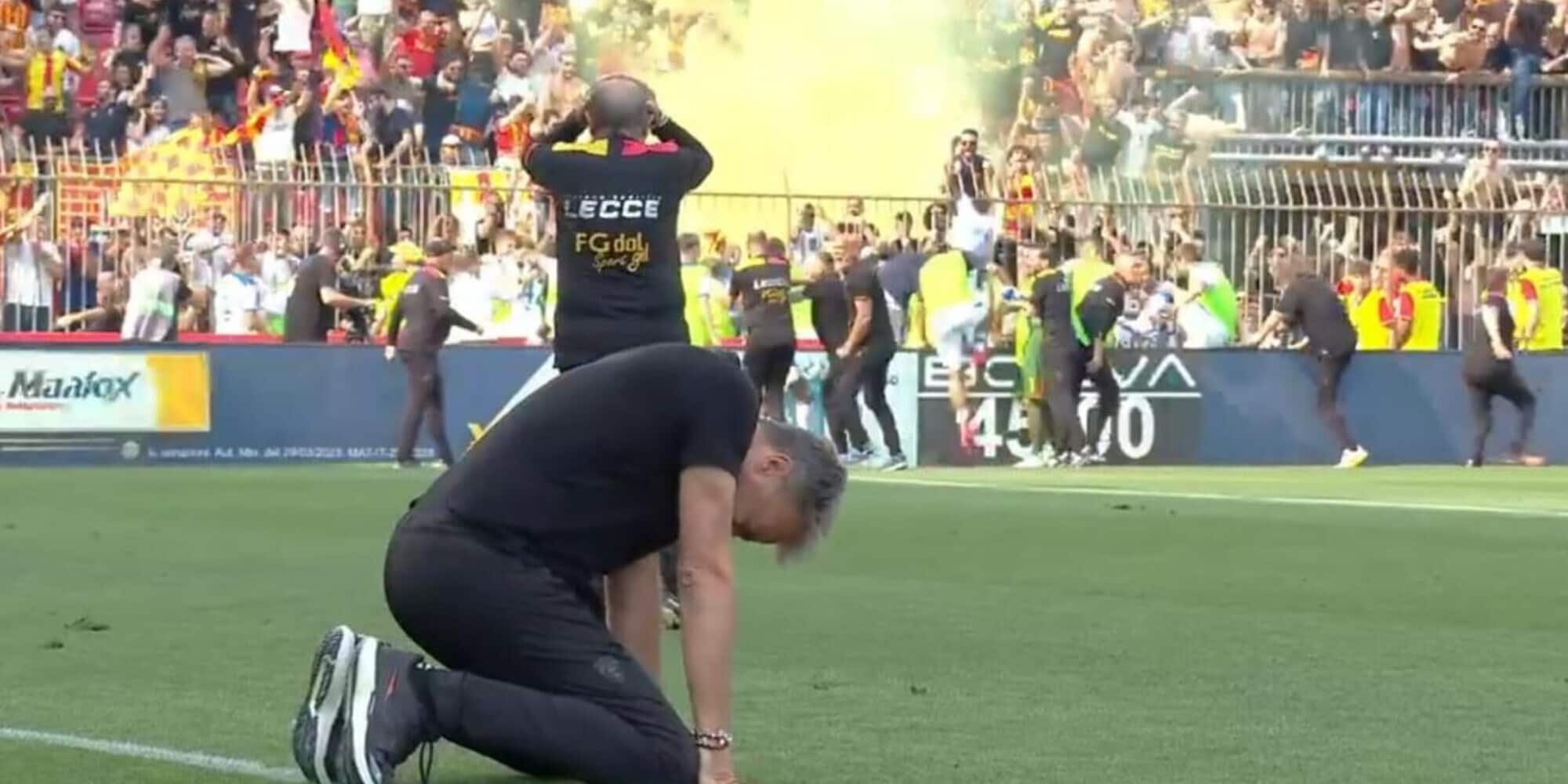 Baroni su Monza-Lecce: “In ginocchio dopo il gol. Ho pensato a mio padre”