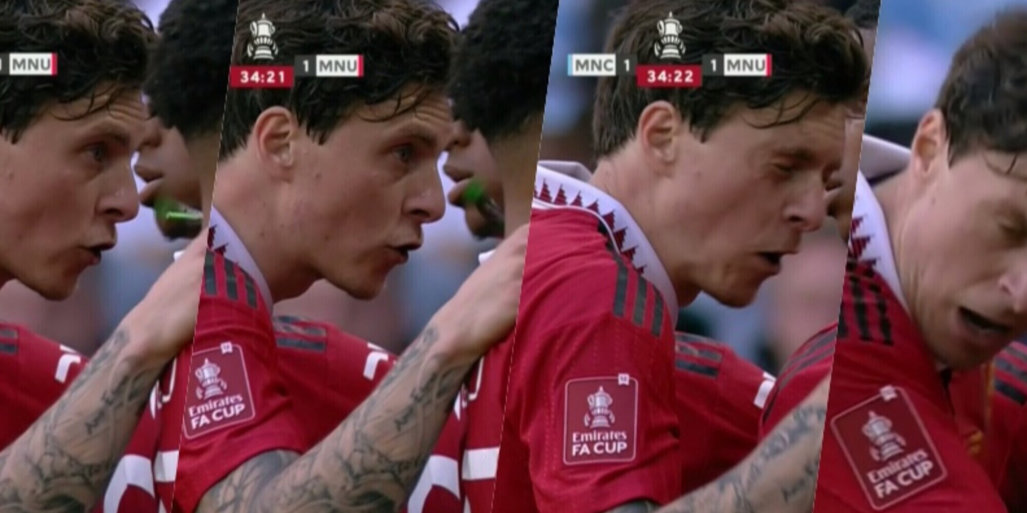 FA Cup City-United, Lindelof colpito da un oggetto lanciato dalle tribune