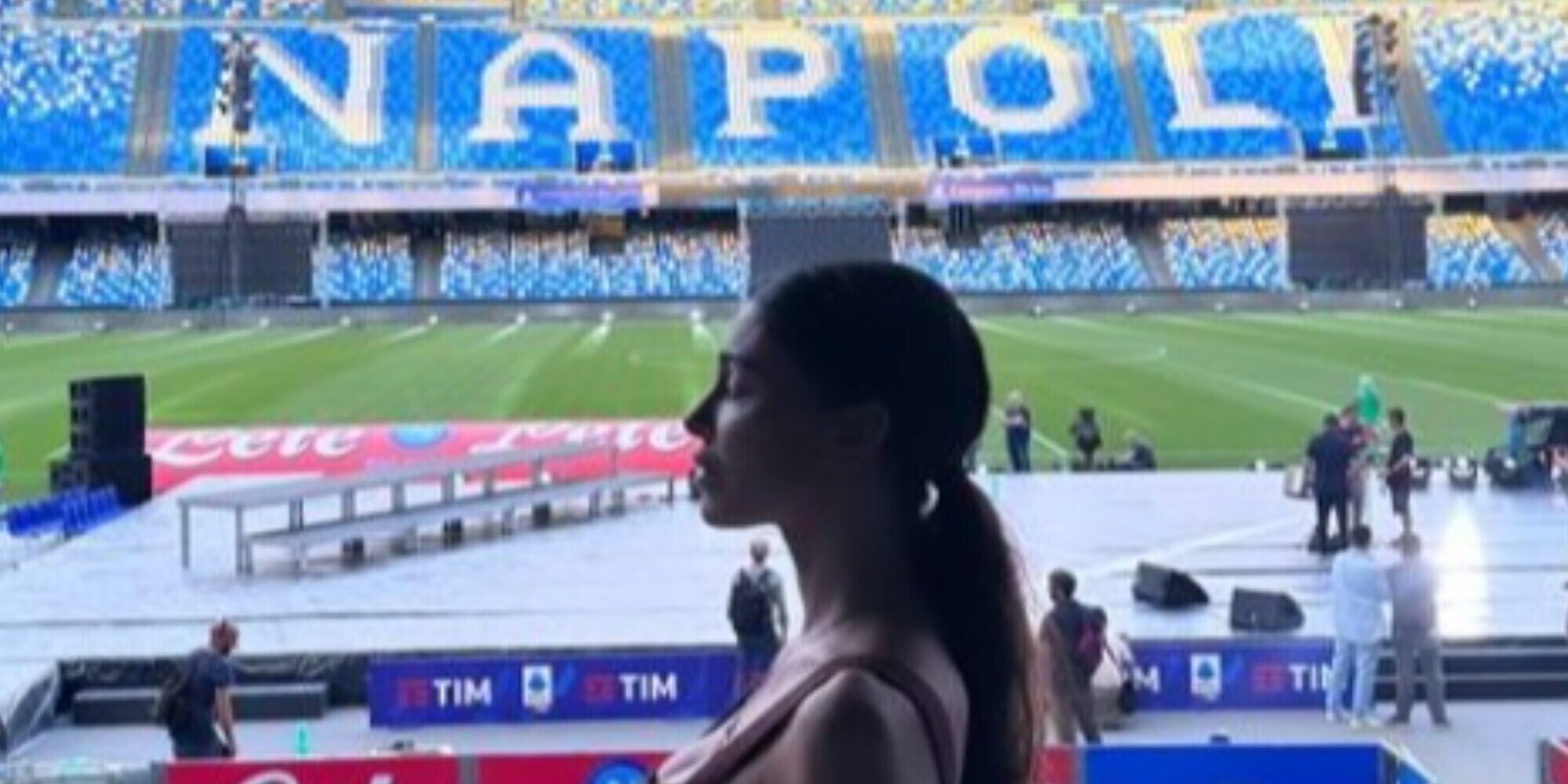 Belen Rodriguez al Maradona per la Festa Scudetto del Napoli