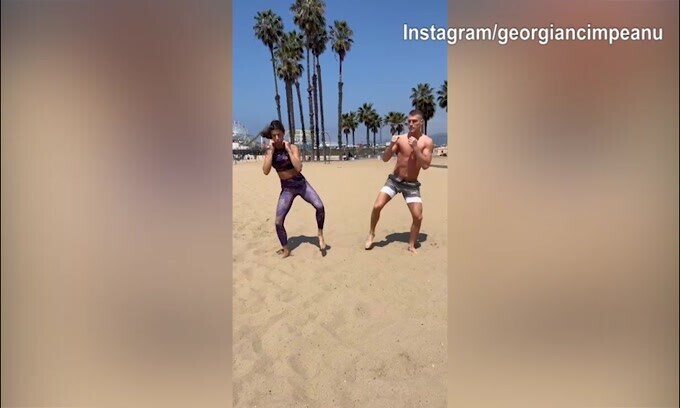 Georgian Cimpeanu ed Elisabetta Canalis, duro allenamento insieme!