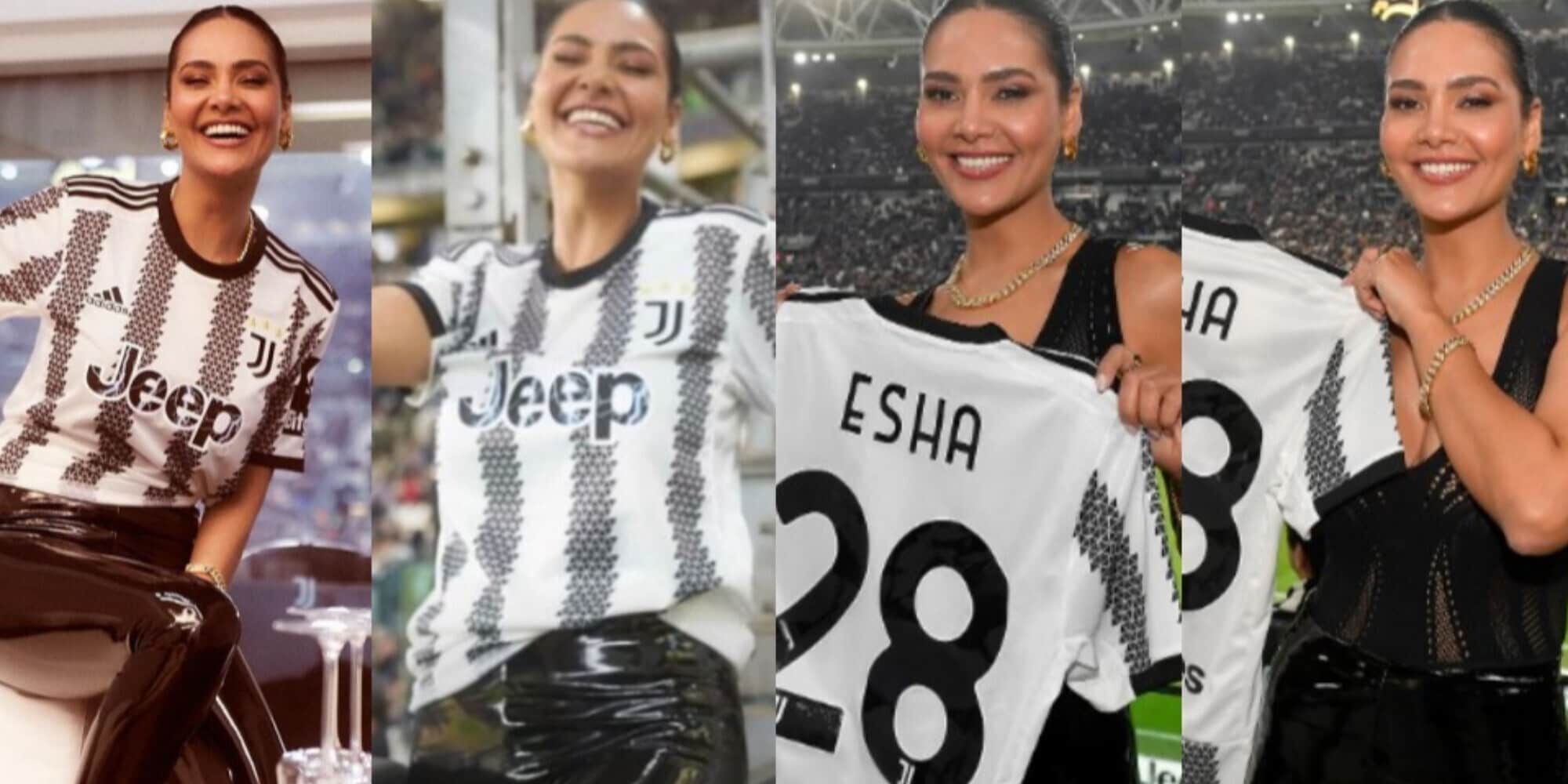 Esha Gupta portafortuna Juve: il gesto social dell'attrice supertifosa