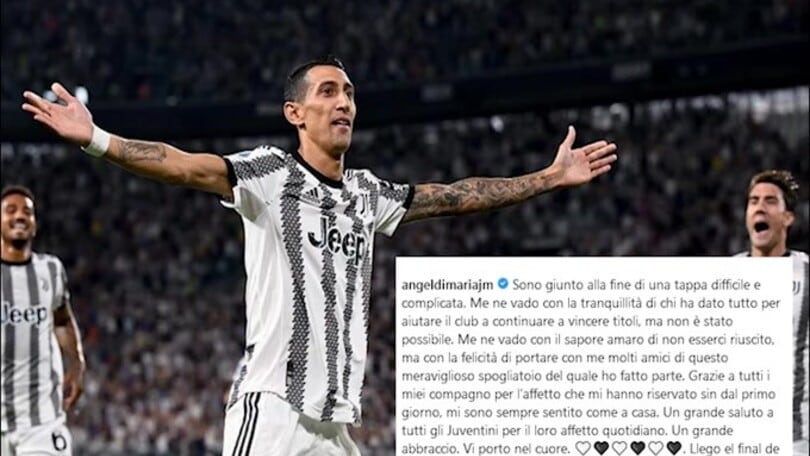 Juve, è ufficiale: Di Maria ai saluti
