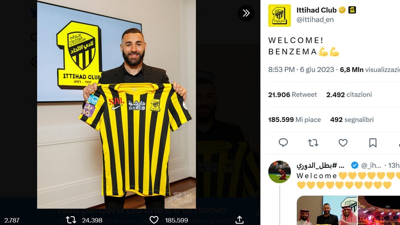 Ufficiale: l'Al-Ittihad ufficializza Benzema fino al 2026